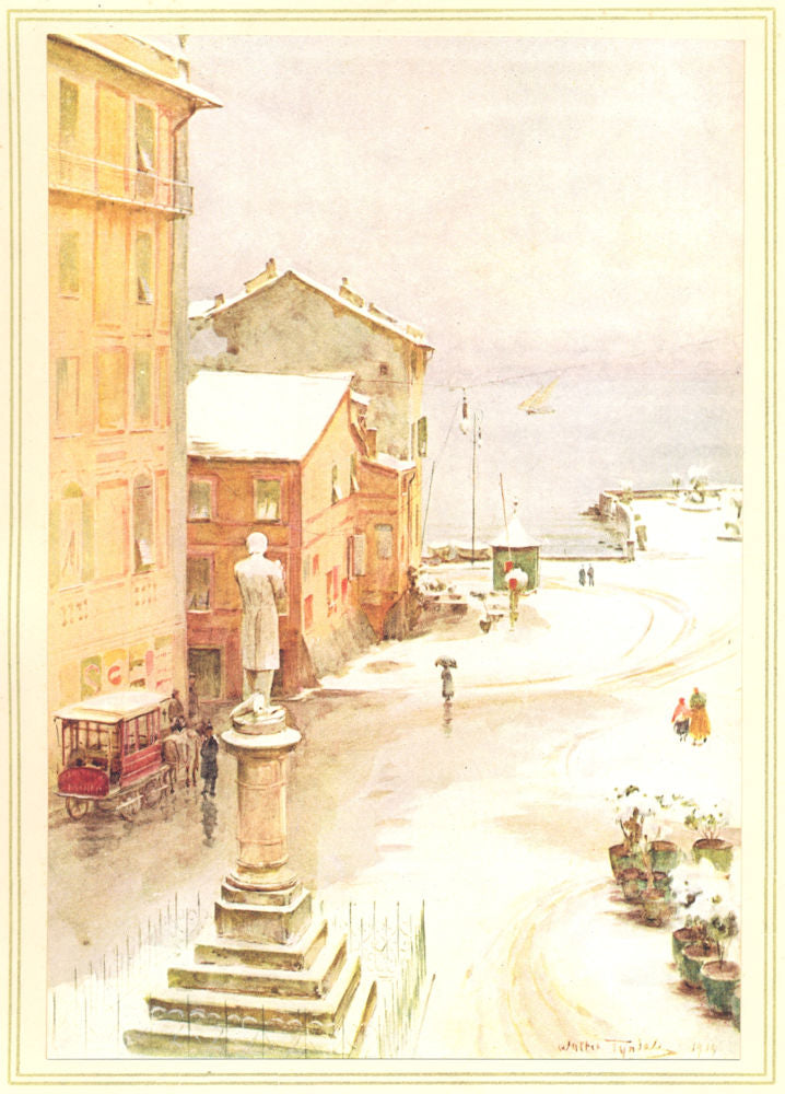 ITALY. Piazza Mazzini, S Margherita 1912 old antique vintage print picture